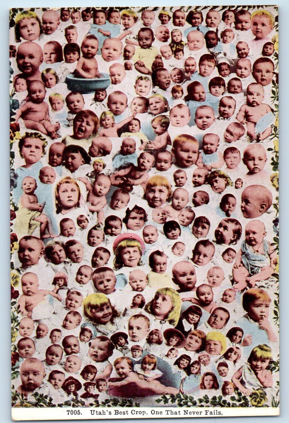 c1910's Multi Babies Utah's Best Crop On That Never Fails Antique Postcard