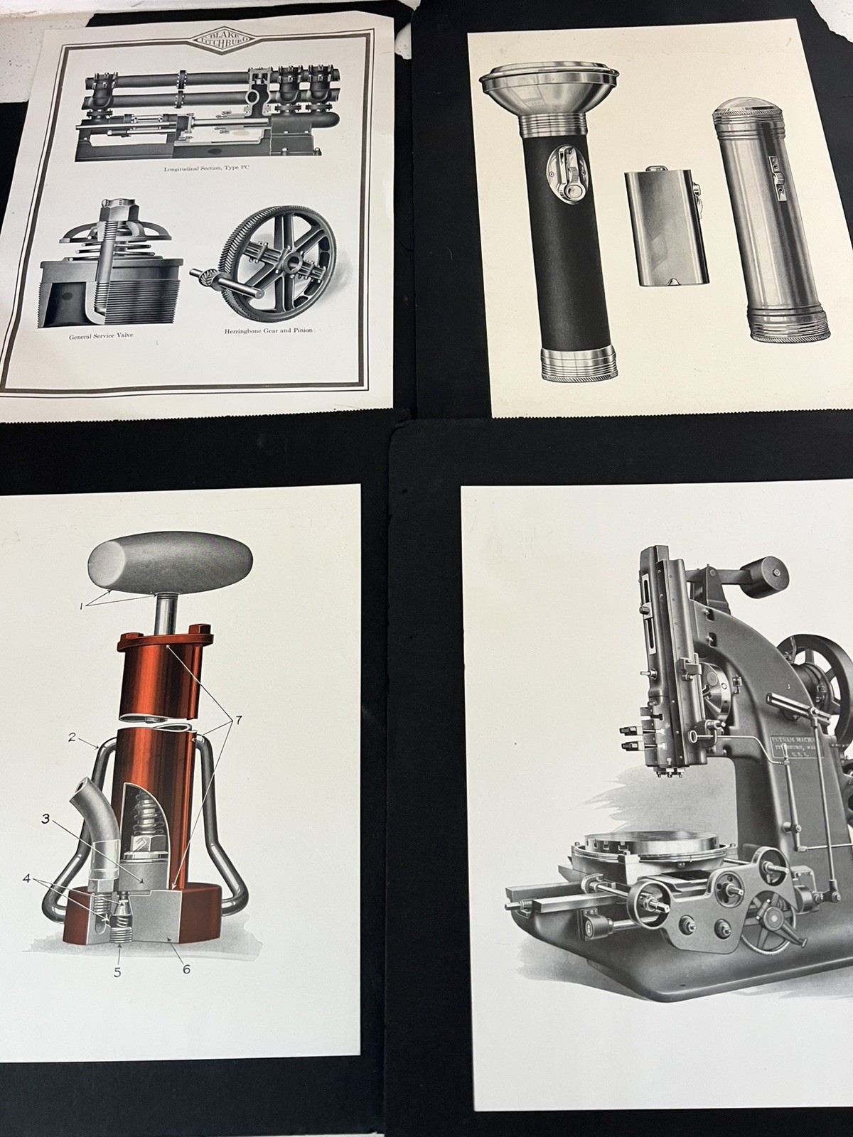 Vintage Technical Illustration Print Figure Lot