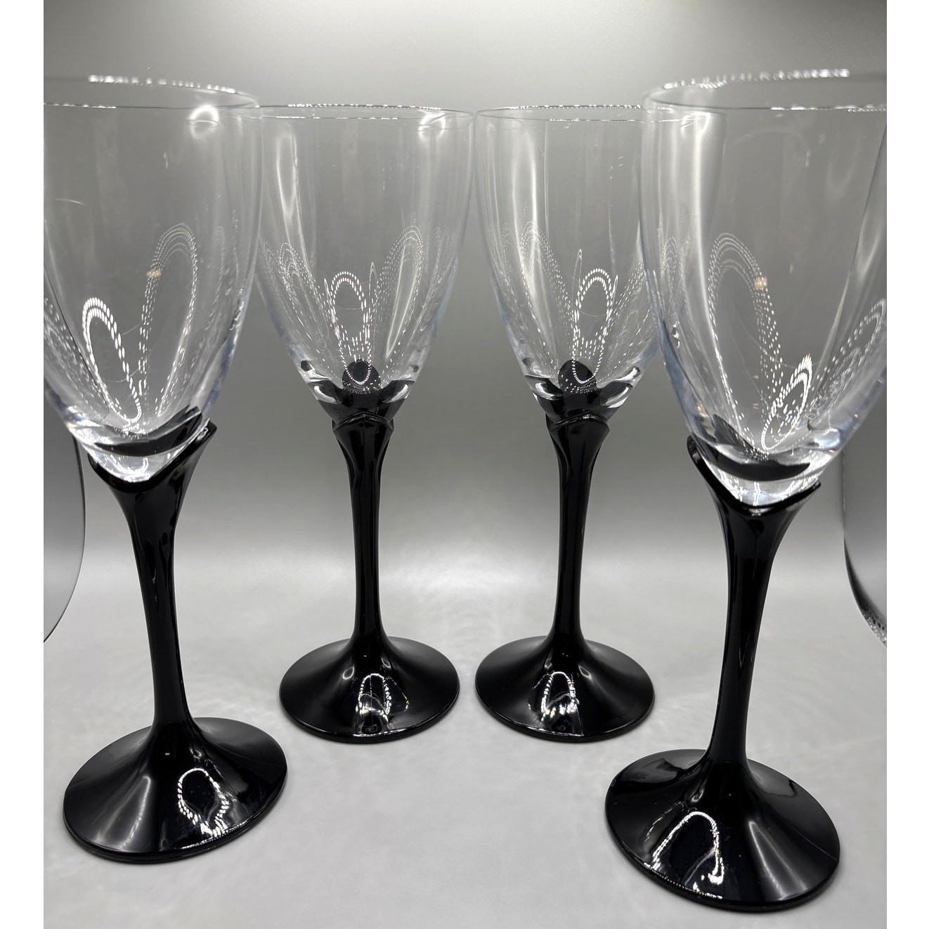 Alexandra Black by MIKASA Stemmed Glassware Discontinued Pieces Set of Four