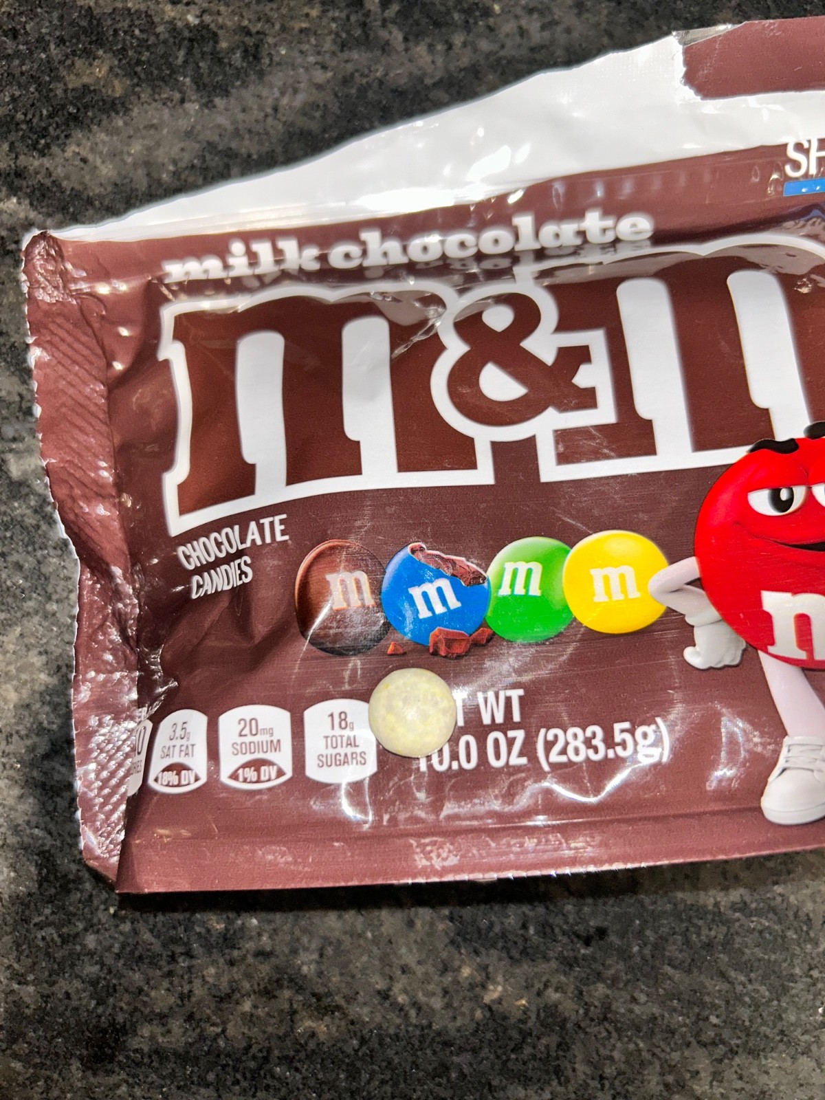 NEW Extremely Rare Albino MNM, share size bag. Regular milk chocolate mnm.