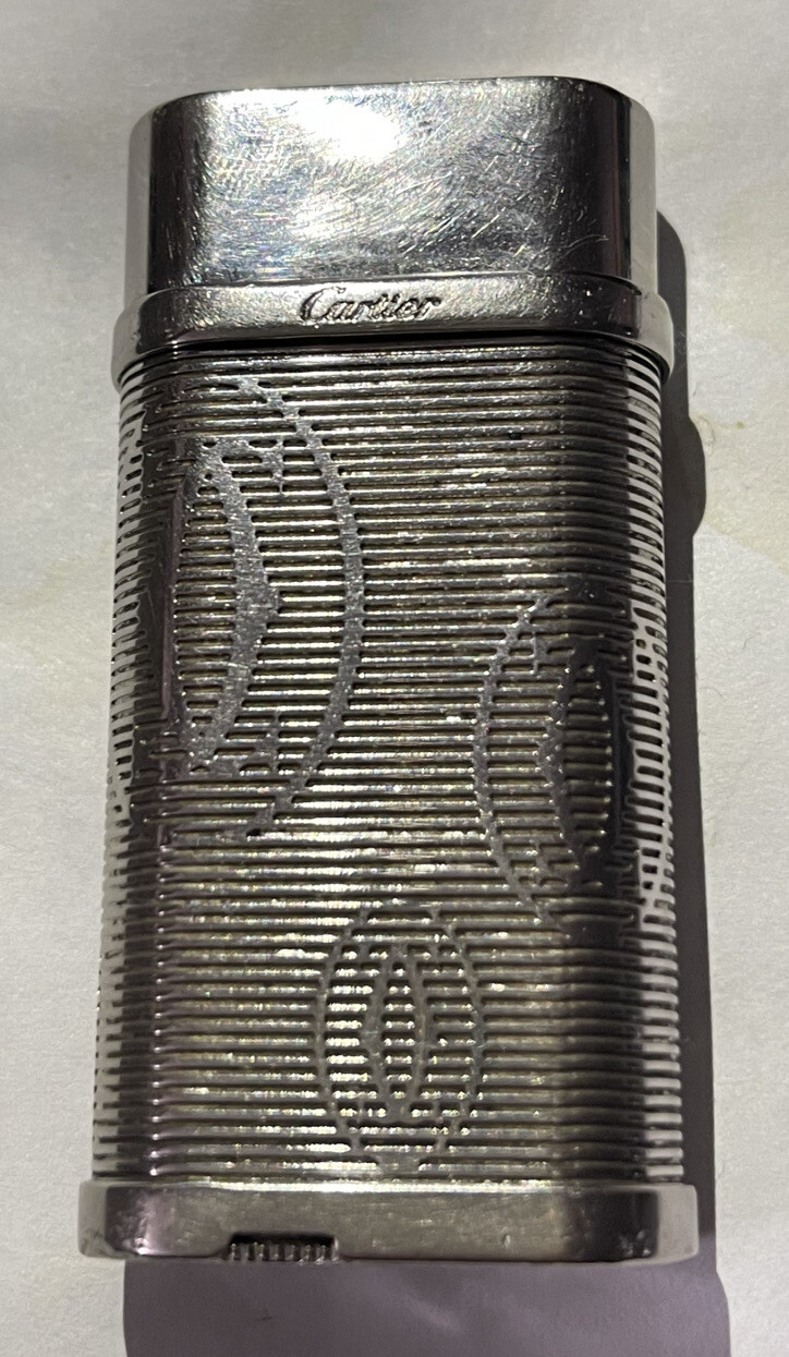 Cartier Genuine Vintage Silver Tone Lighter Swiss Made Serial N° 316887