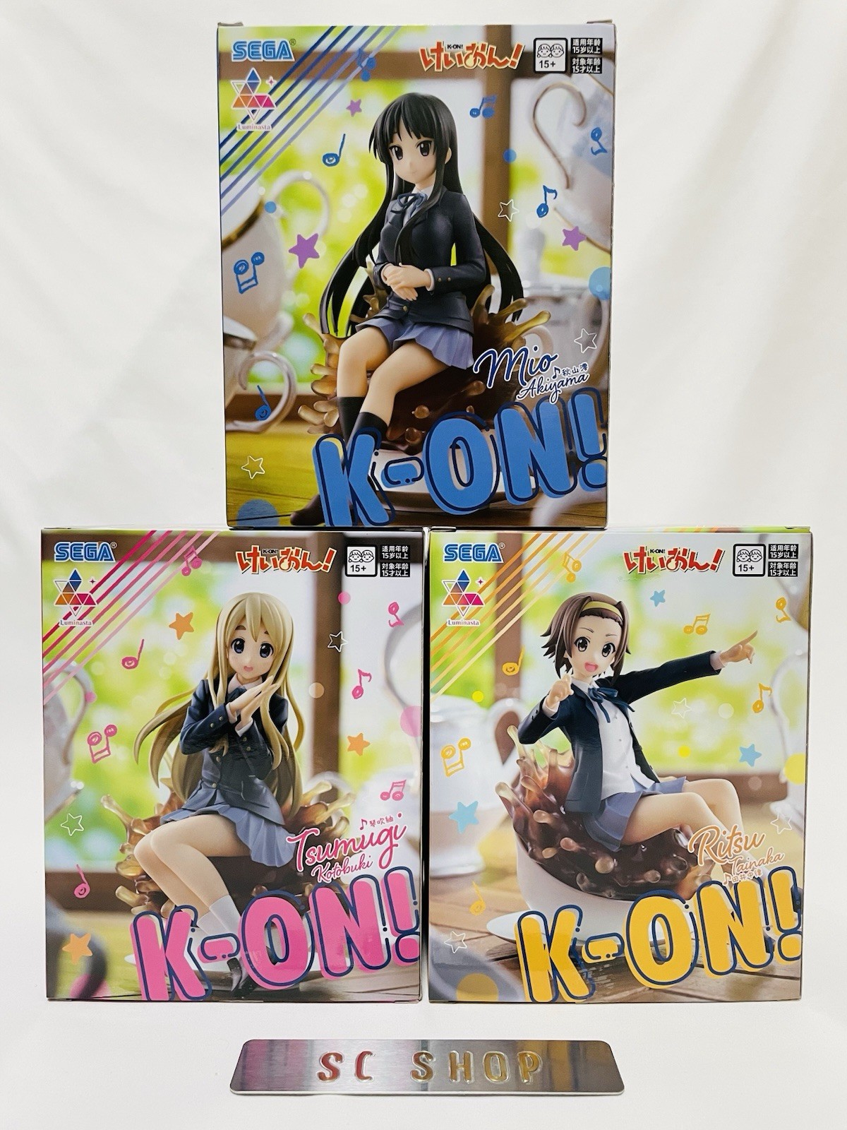 K-On Luminasta Figure Mio Tsumugi Ritsu SET NEW Japan Anime SEGA