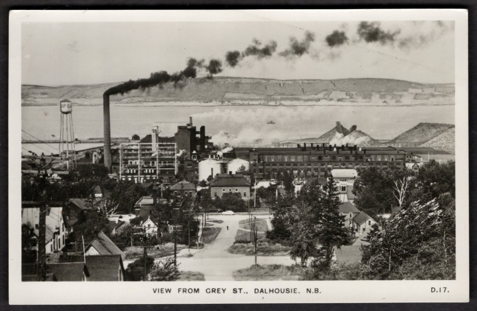 Canada DALHOUSIE New Brunswick 1940s View from Grey Street. Real Photo Postcard