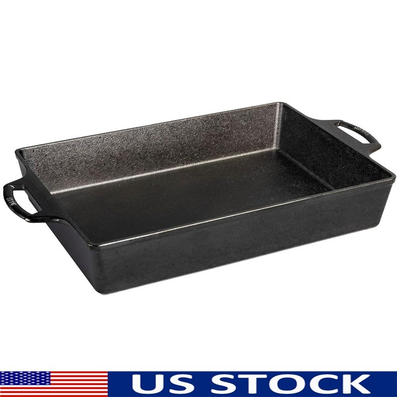Cast Iron Casserole Pan Heirloom Quality Seasoned Bakeware Kitchen Cookware New