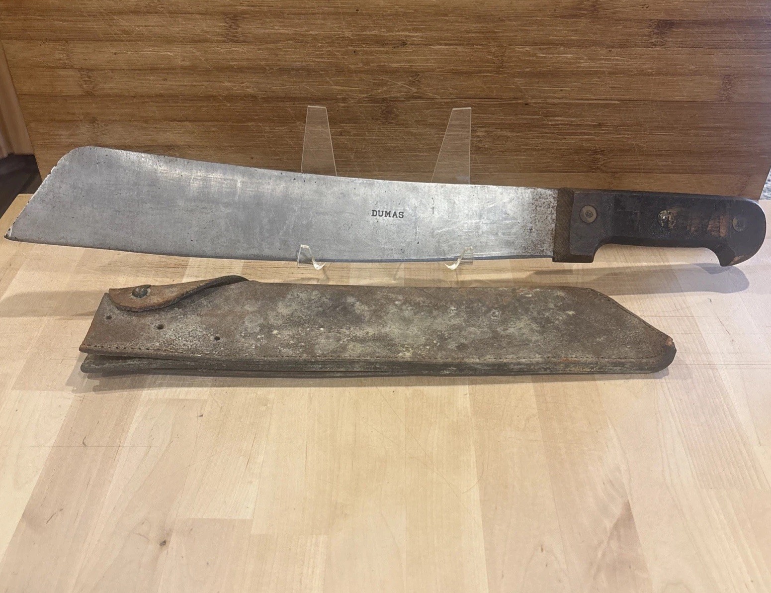 Vintage RARE HTF Dumas Machete w/Original Leather Sheath READ DESCRIPTION