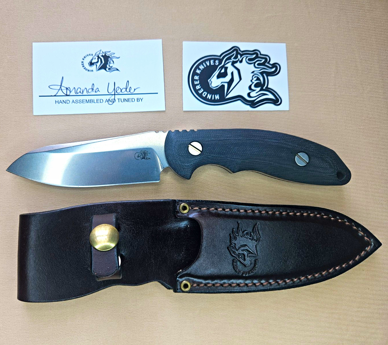 Hinderer Knives Emmett Sheepsfoot Magnacut Stonewash Micarta w/ Sheath 2024
