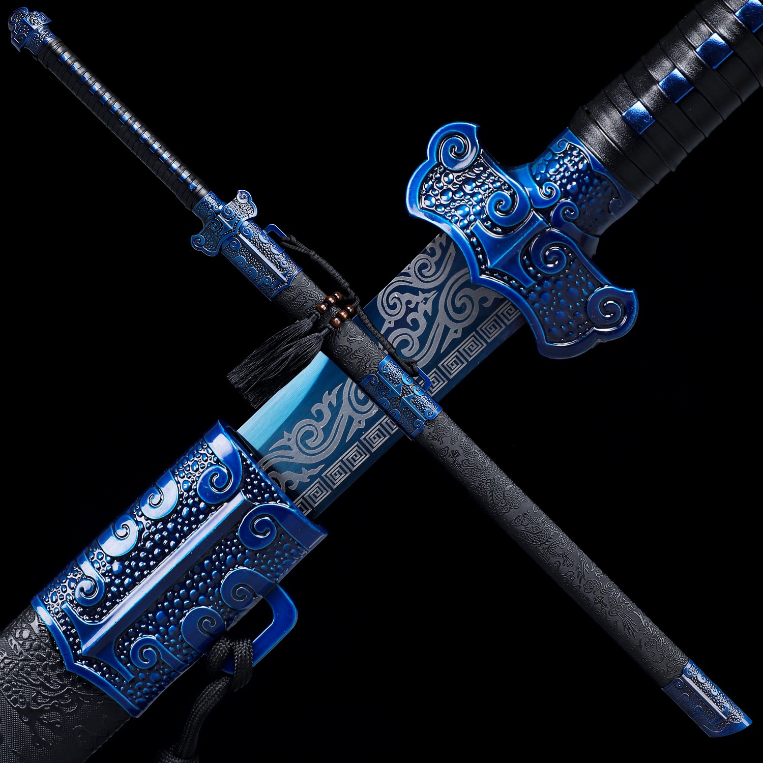  Full Tang Blue Ninja Sword Sharp Straight Japanese Katana 1095 Carbon Steel