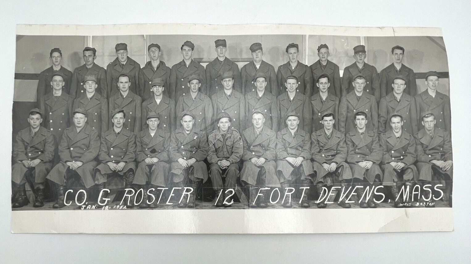 VTG 1952 Military Photo Fort DEVENS MA CO G ROSTER Korean War Militia History VTG 1952 Military Photo Fort DEVENS MA CO G ROSTER Korean War Militia History