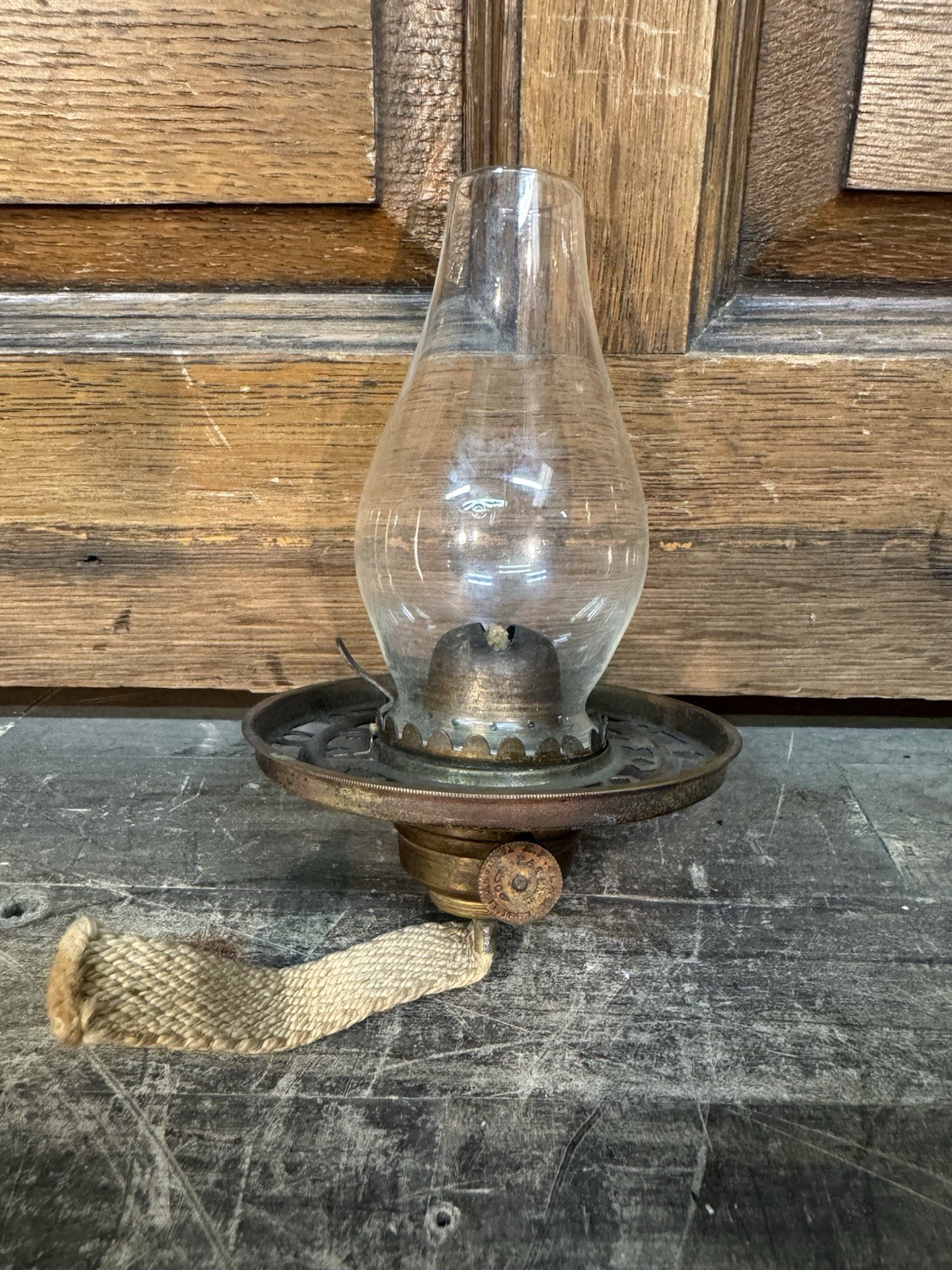 Antique E.F Jones Burner 1859 - R.S. Merrill’s - Oil Lamp - Glass Chimney