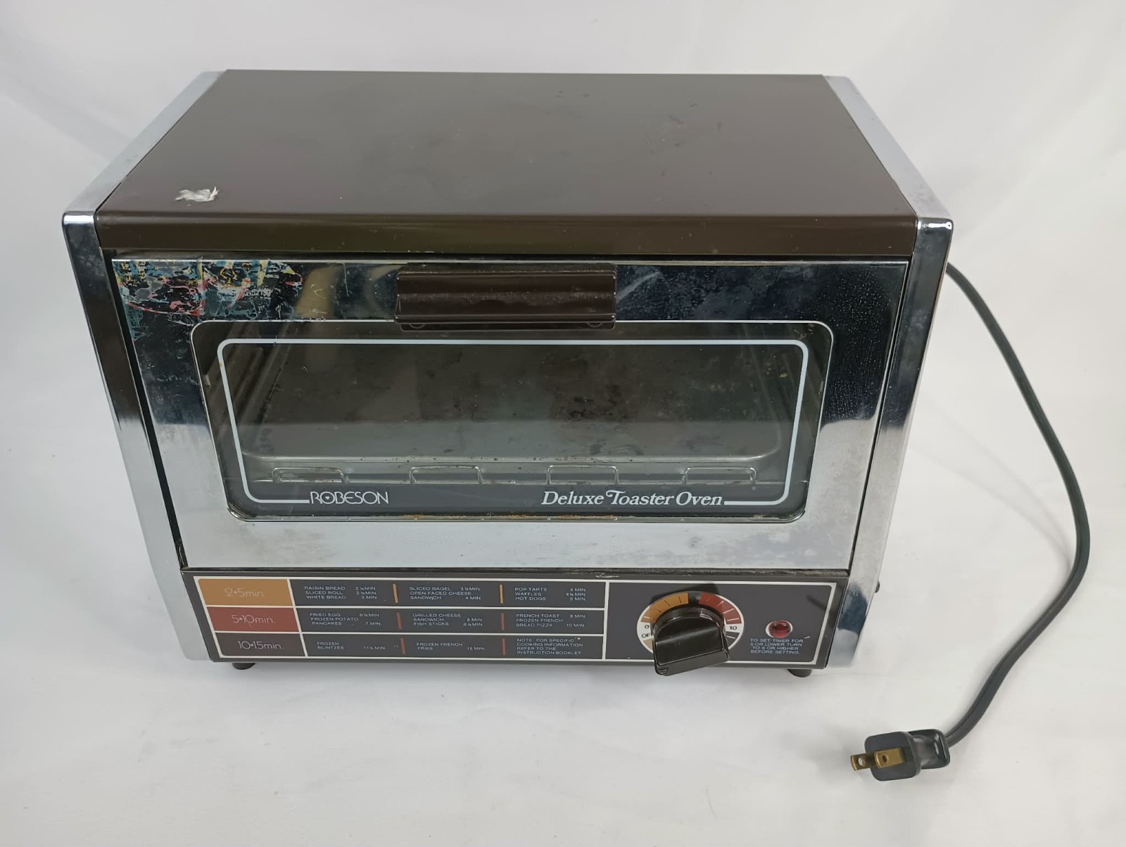 Vintage Toaster Oven ROBESON Deluxe CHROME Retro 03-1803-59 Japan 15 Min. Timer