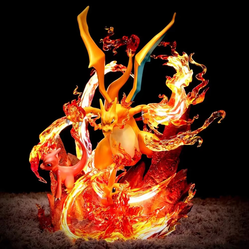 Charizard Evolution Group Anime Resin Statue Collectible 30CM Figure Display