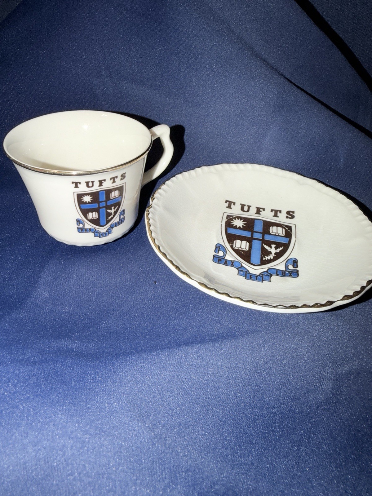 Tufts University Crest Teacup & Saucer Set - Colleges & Universities Theme