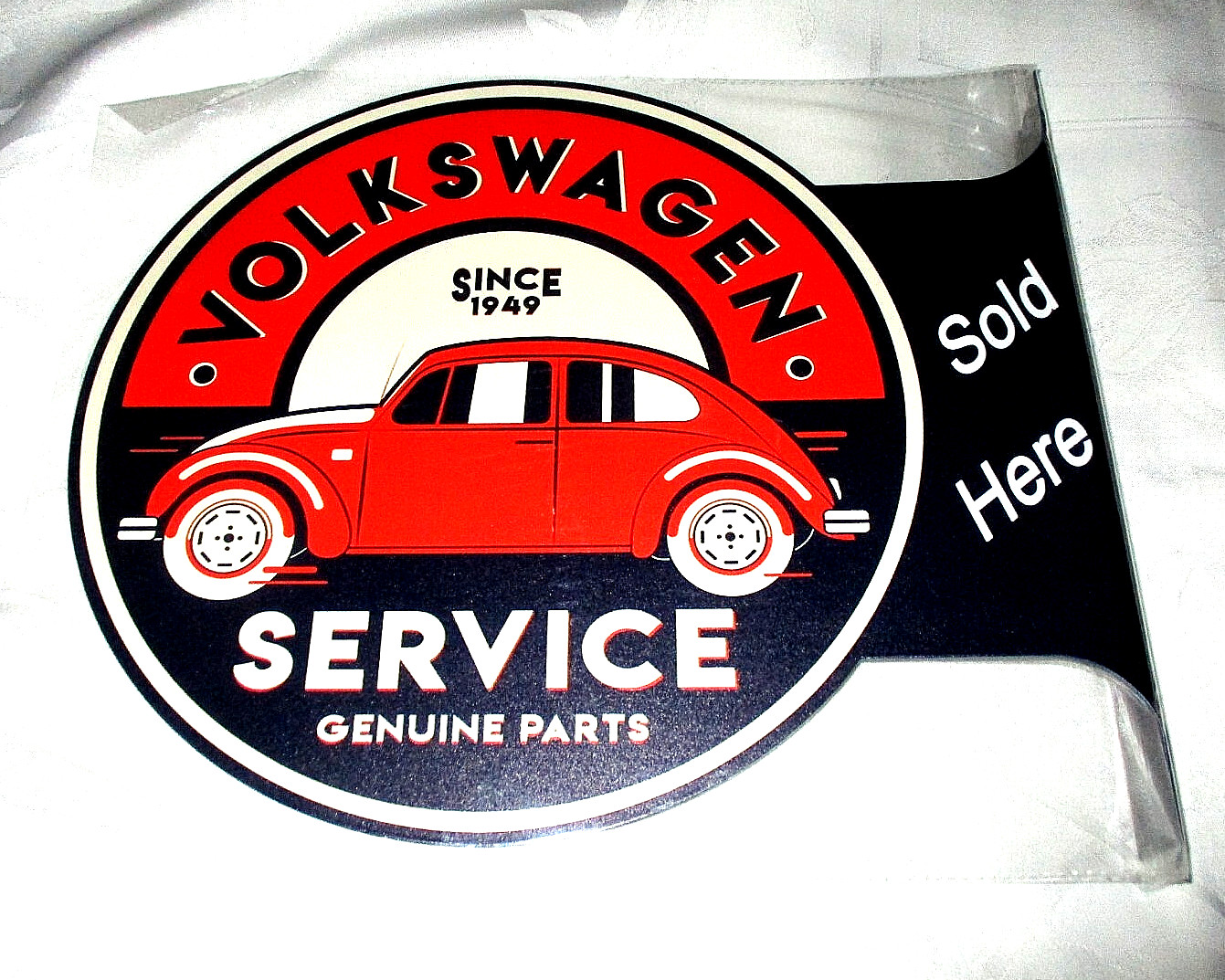 VW Volkswagen Metal Flange Sign VW Volkswagen Metal Flange Sign