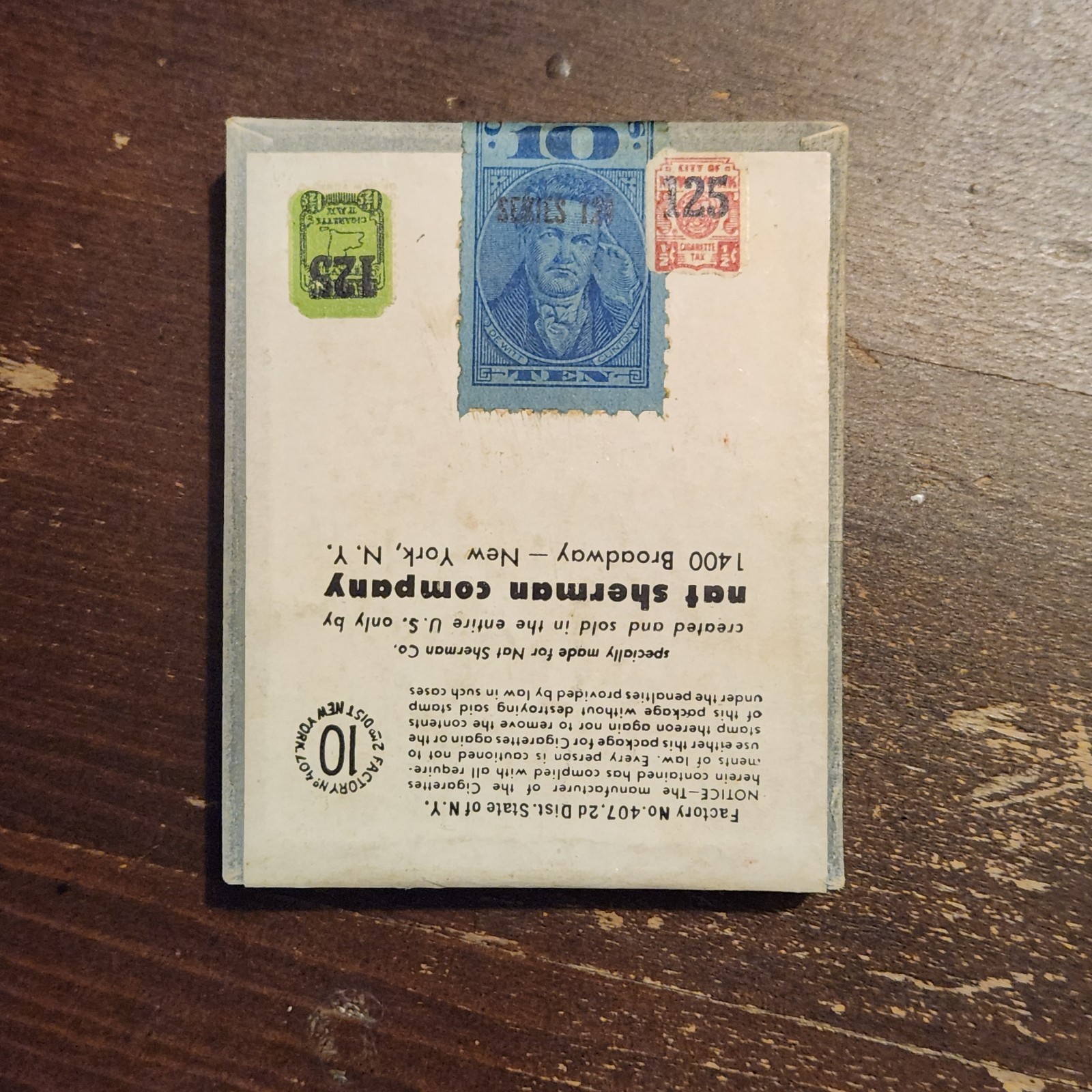 empty cigarette Vintage 1950's Shermans Havana's 