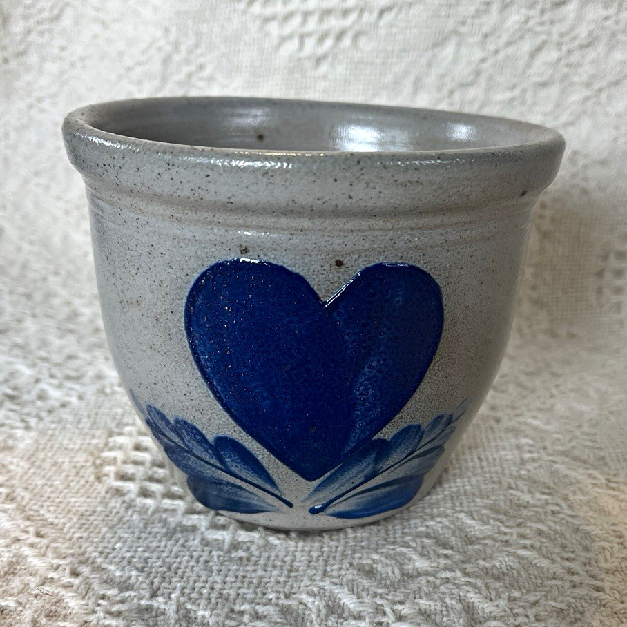 Gray Blue Stoneware Planter