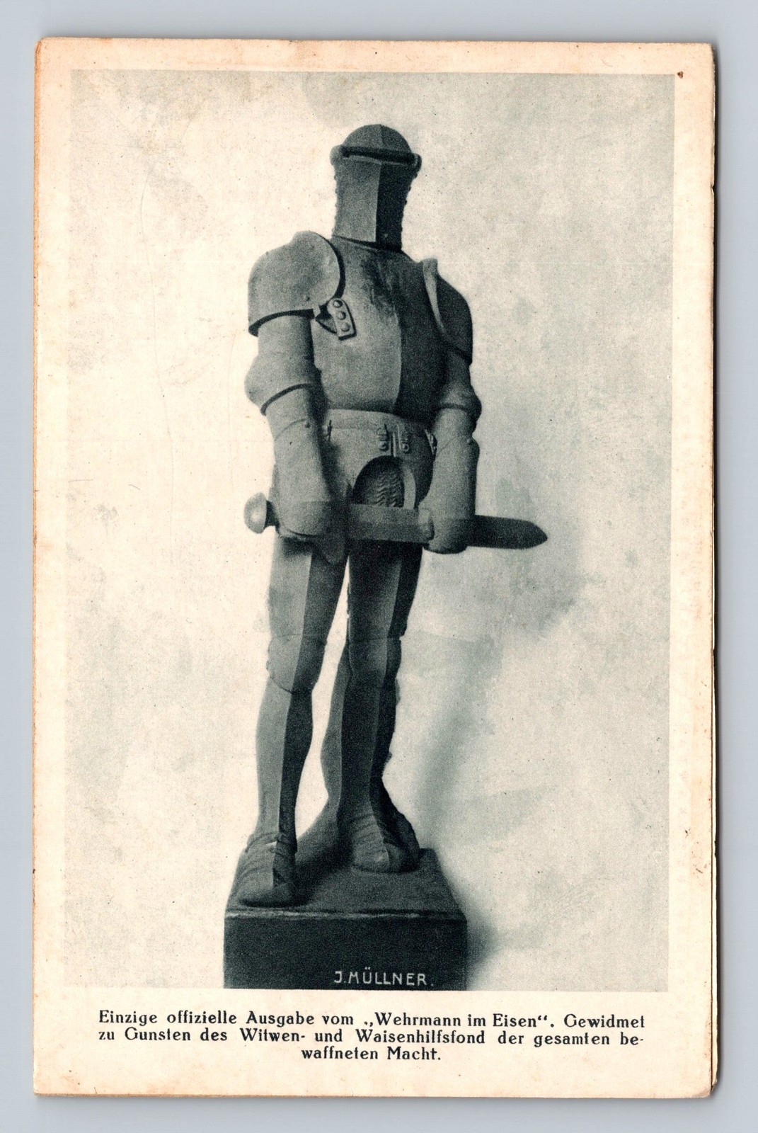 Vintage German WWI Iron Man Statue Postcard 1915 Wiener Wappen Vintage German WWI Iron Man Statue Postcard 1915 Wiener Wappen