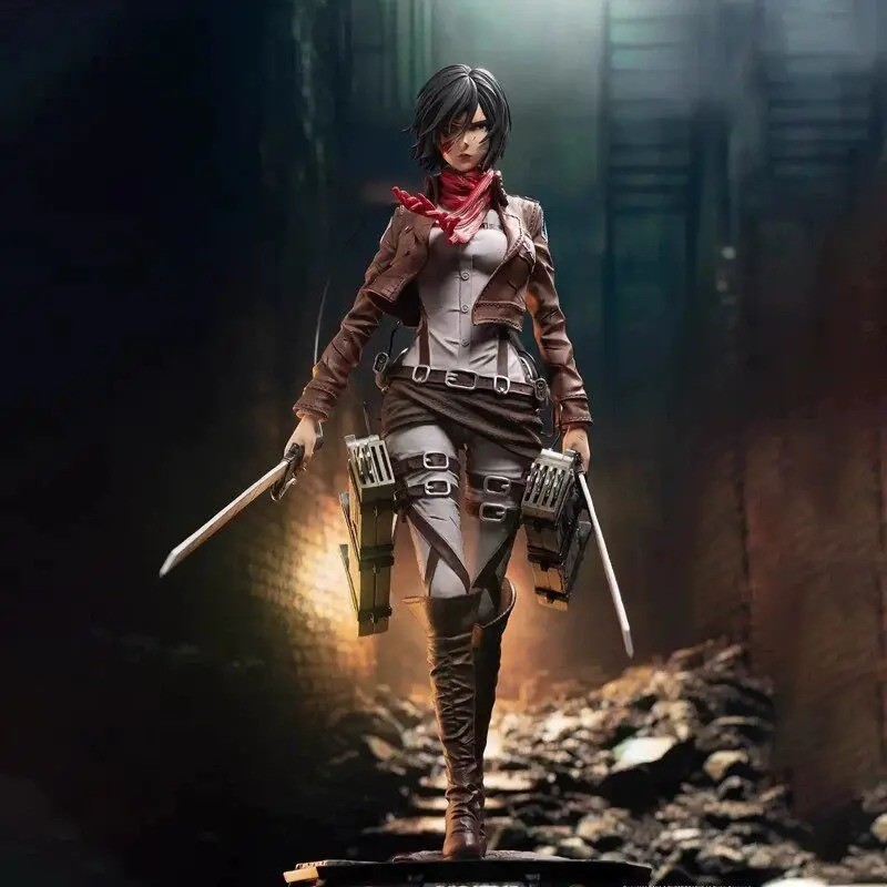 30cm Attack on Titan Mikasa Anime PVC Figure Statue Model Collector Gift