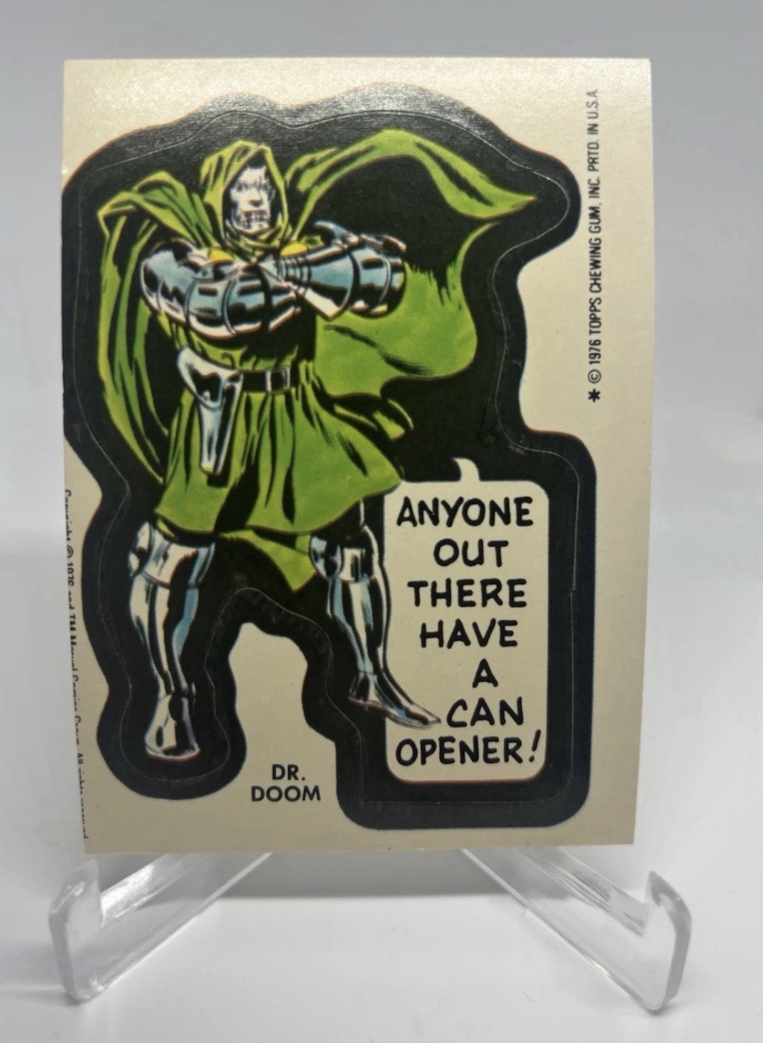 1976 Topps Marvel Stickers Doctor Doom (Next stop Grading PSA or Beckett) 💥📈💥 1976 Topps Marvel Stickers Doctor Doom (Next stop Grading PSA or Beckett) 💥📈💥