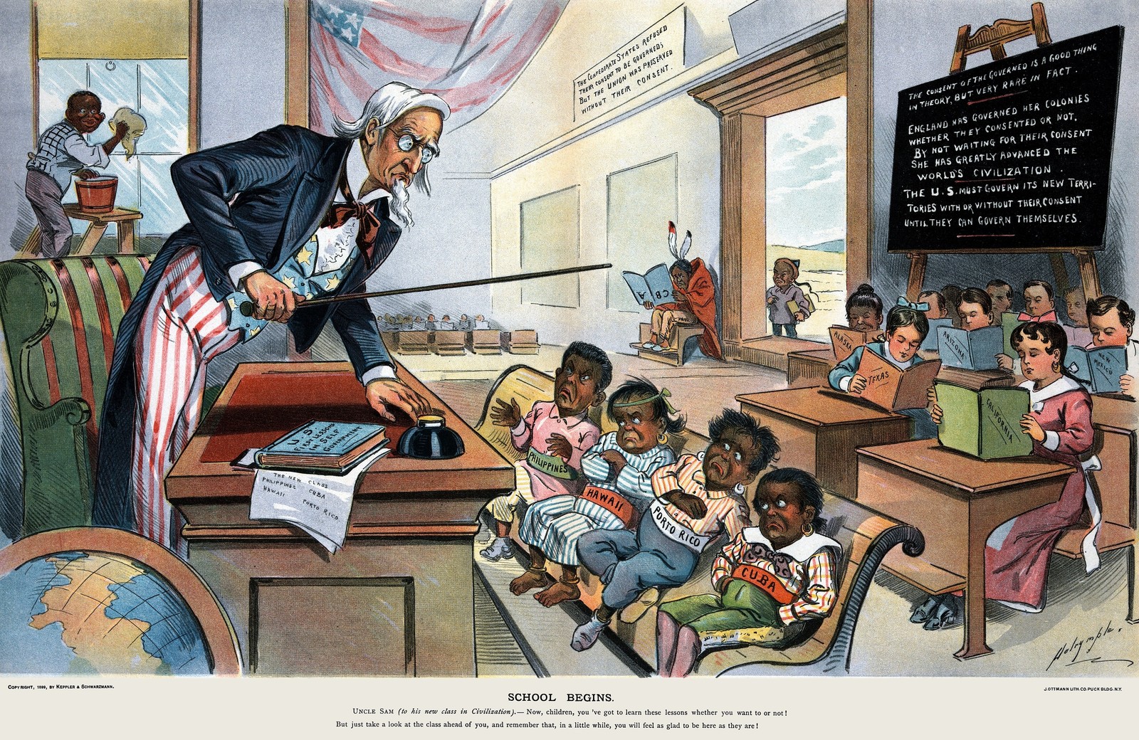 Puck Magazine 1899 Vintage Philippine Annexation Cartoon Photo Reprint Wall Art