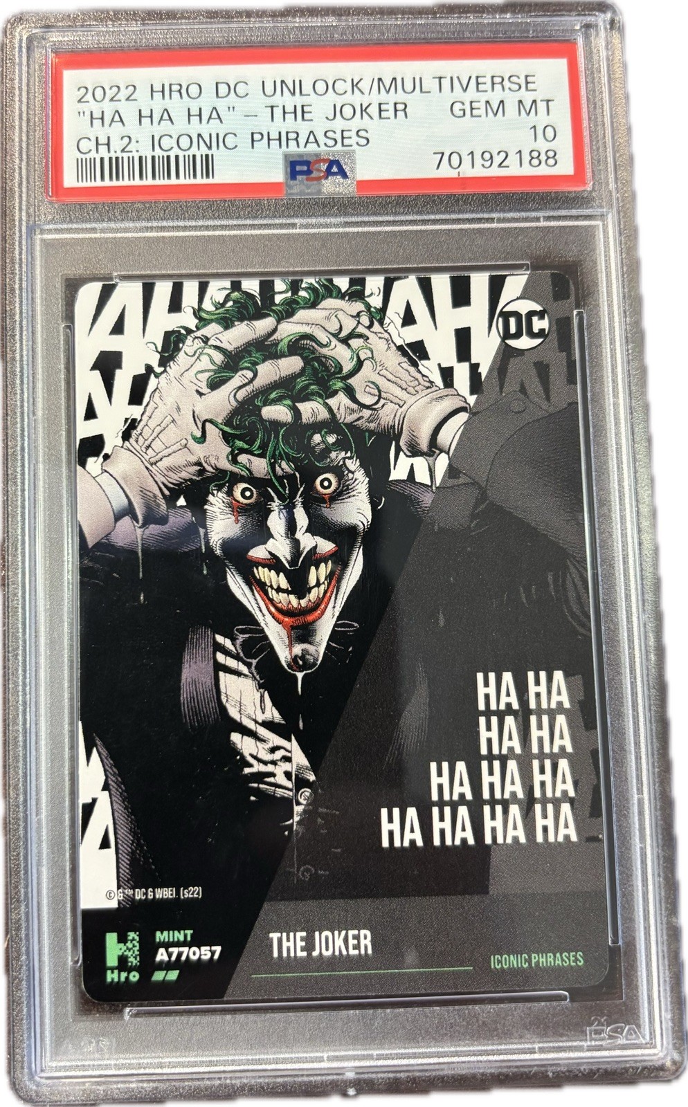 2022 HRO DC Comics Series 2 Iconic Phrases The Joker PSA 10 GEM MT 2f4