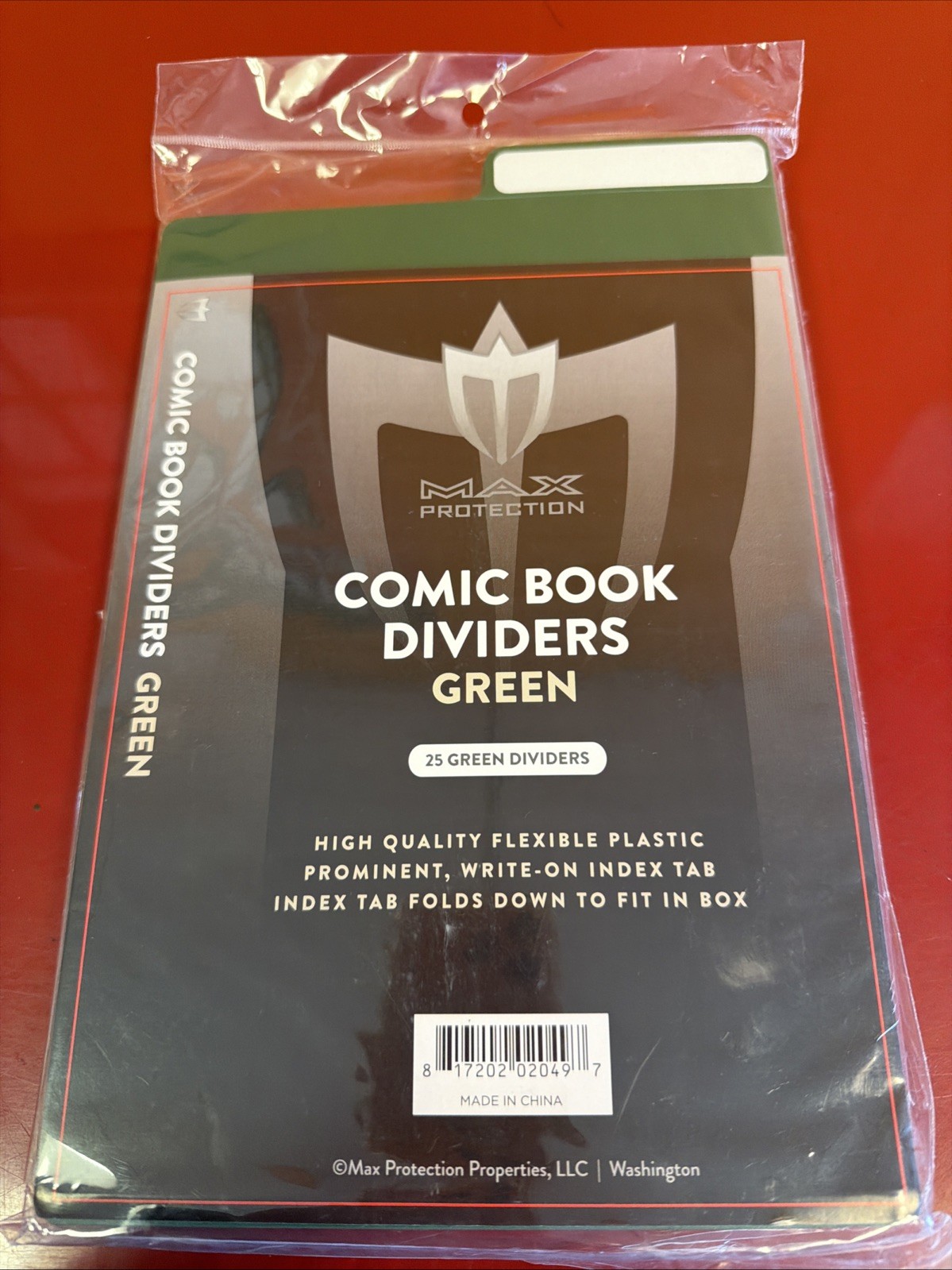 25ct Max Protection Comic Book Dividers with Innovative Flex Fold Tabs, Green