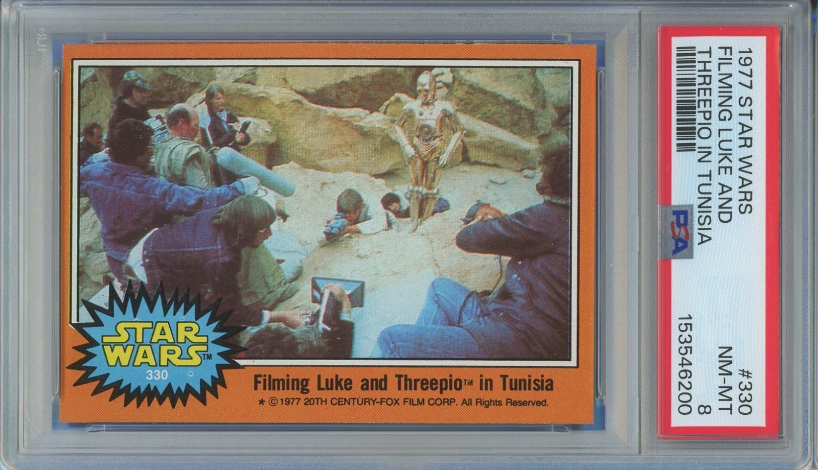 1977 Topps Star Wars #330 - Filming Luke and Threepio™ - PSA 8 - LOW POP