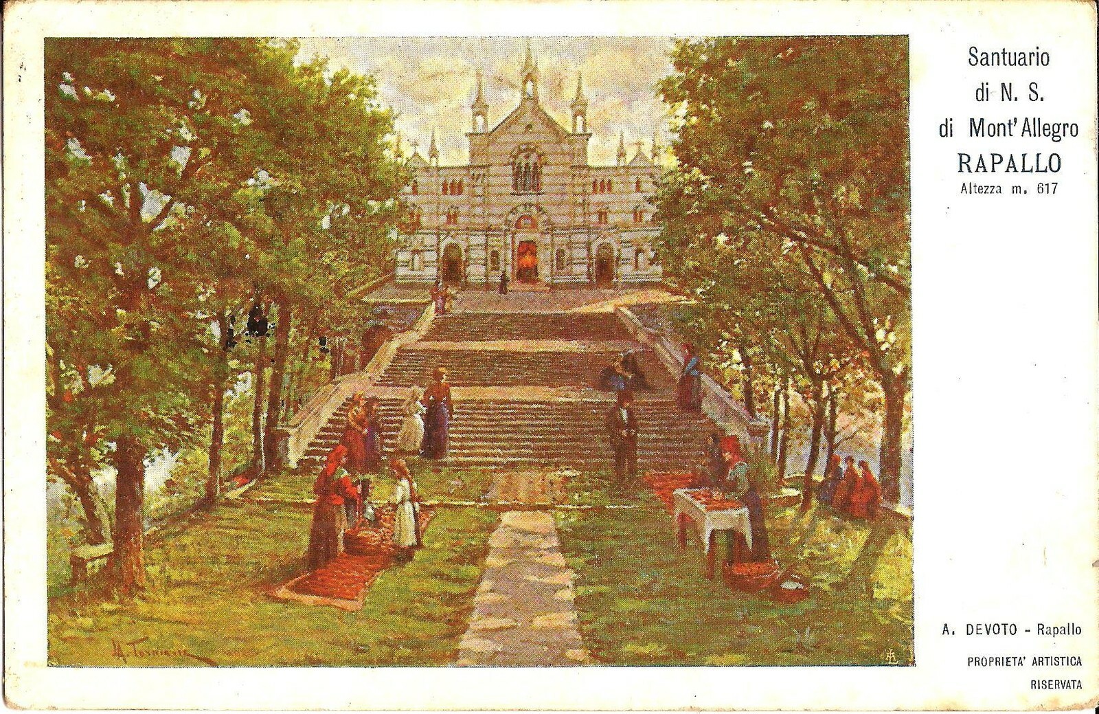 Rapallo, ITALY - Sanctuary, Our Lady of Mont 'Allegro - 1910 - Genoa, Liguria