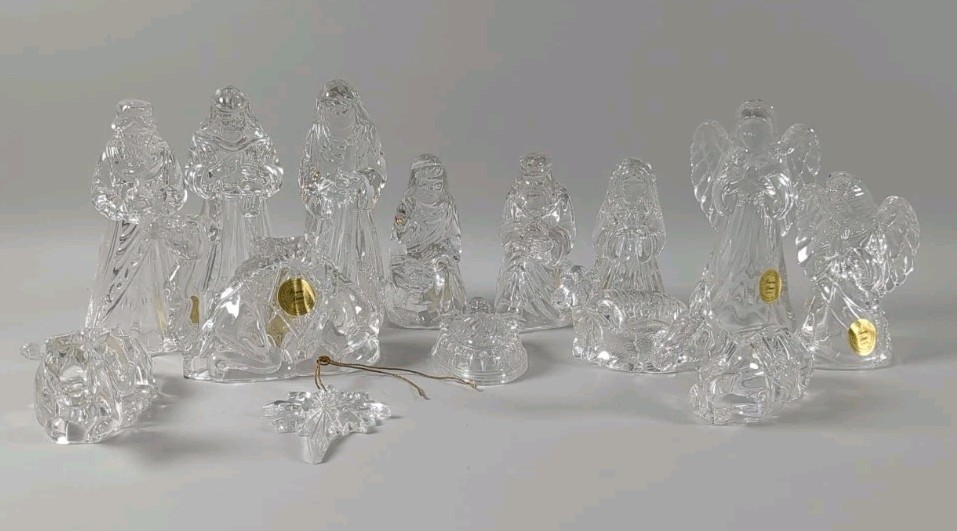 13pc Crystal Nativity set by Princess House Ox/Oxen+Animals,Wisement,Holy Family 13pc Crystal Nativity set by Princess House Ox/Oxen+Animals,Wisement,Holy Family