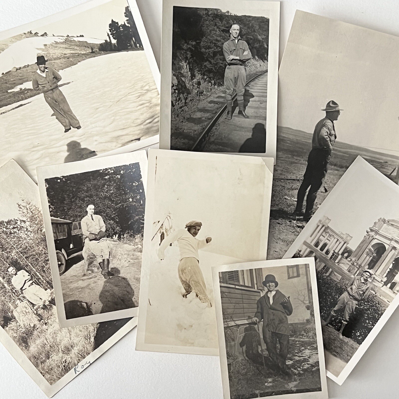 Antique/Vintage B&W/Sepia Snapshot Photograph Lot of 8 Handsome Men Occupational