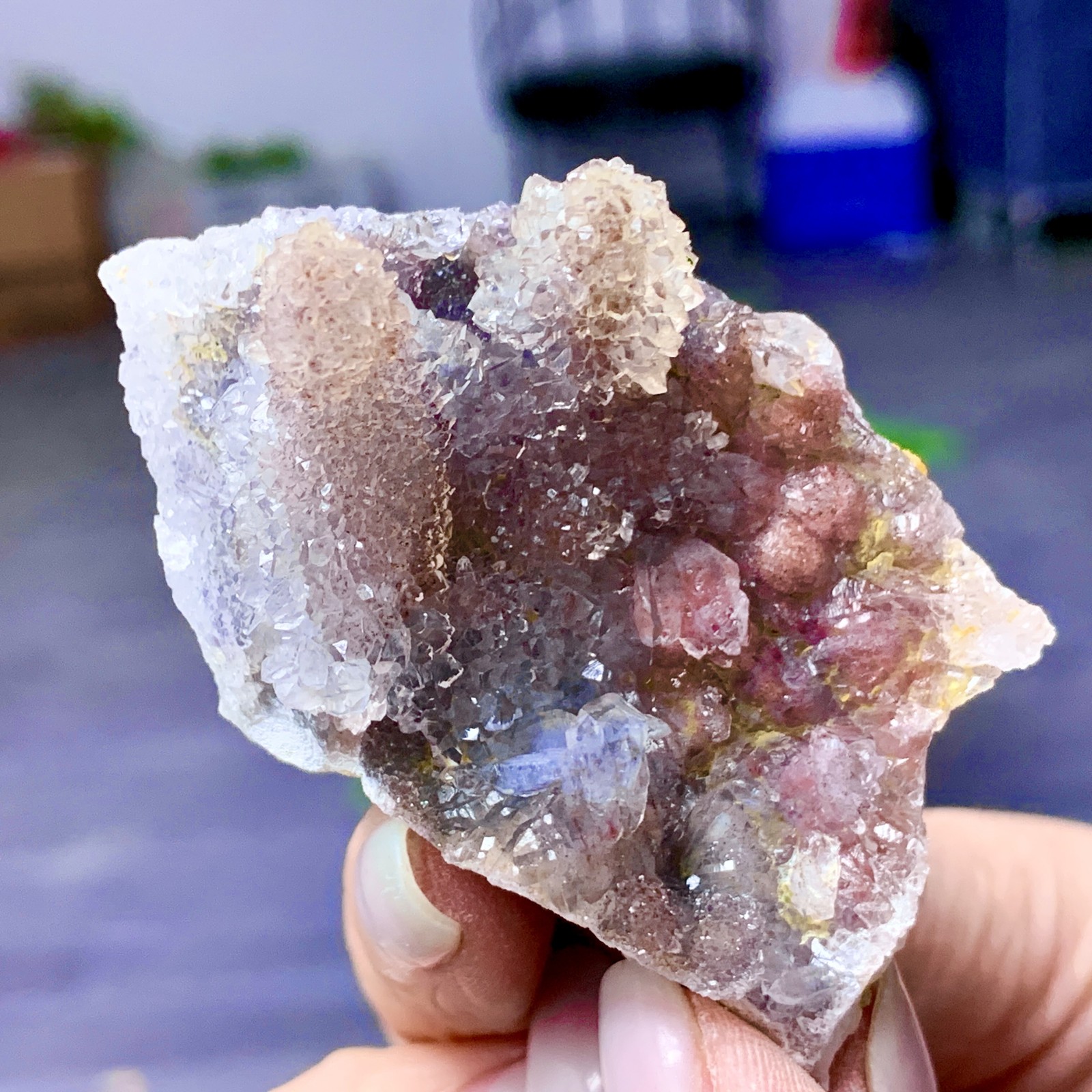 58G Natural Vision Amethyst quartz cluster crystal druzy mineral specimen