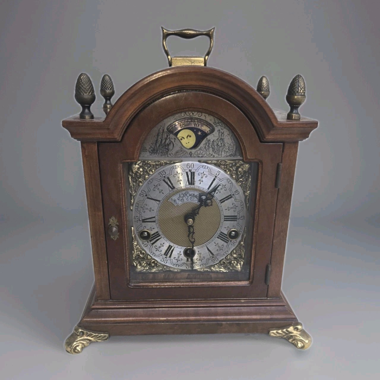 Vintage Wuba John Warmink Mantel Bracket Clock Urgos UW6 Westminster Chime RUNS