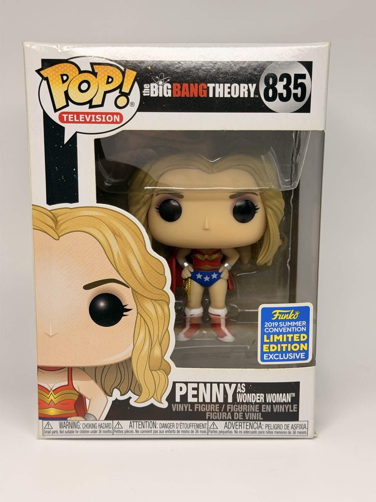 Funko Pop Television PENNY AS WONDER WOMAN Box 835 NIB 2019 Summer Convention