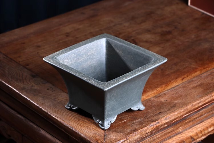 6.7in Chinese Antique Yixing Zisha Clay Planter Handmade Orchid Bonsai Zen Decor