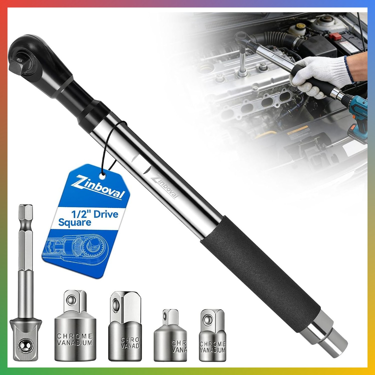 1/2 Inch Offset Extension Wrench For Tight Spaces Heavy Duty Chrome Vanadium