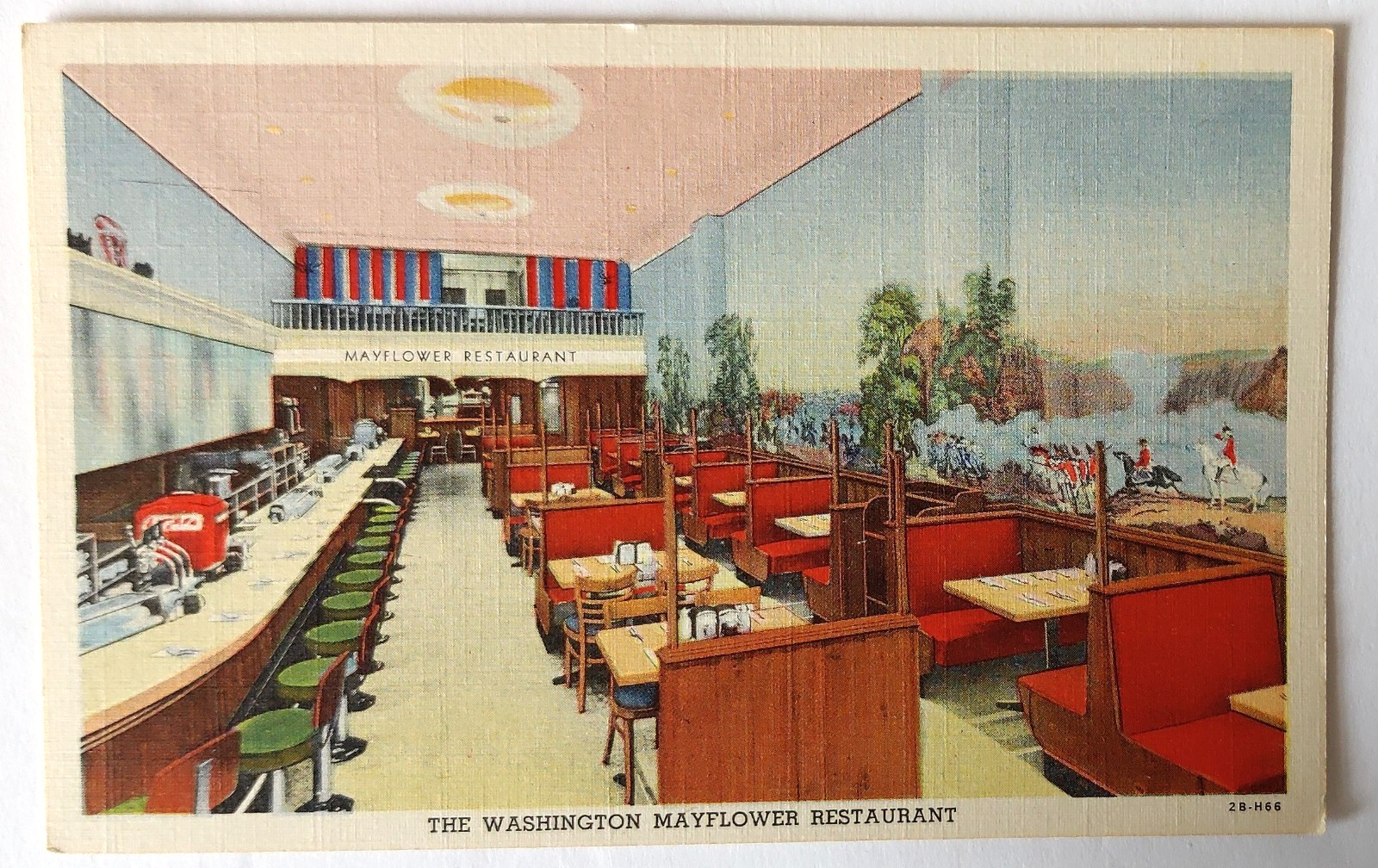 VTG 1942 WASHINGTON DC Postcard THE WASHINGTON MAYFLOWER RESTAURANT Mint