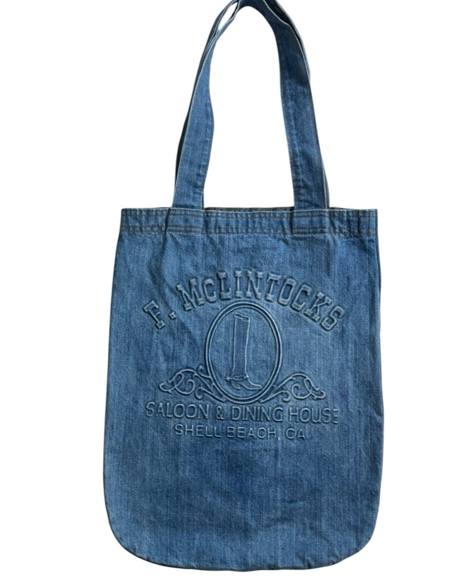 Vintage Denim Tote Bag F. McLintocks Saloon & Dining House Shell Beach CA Jean