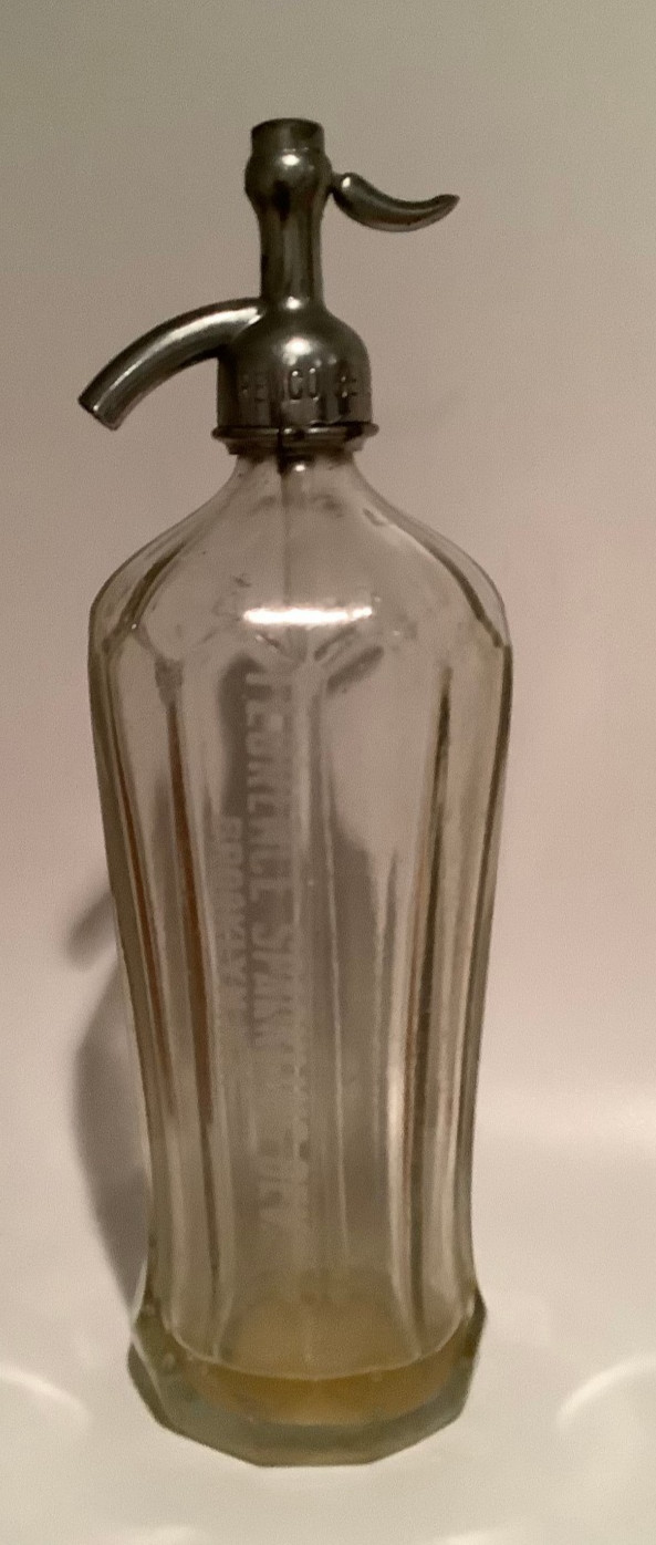 Vintage Fluted Seltzer Bottle: Florence Sparkling Beverage, Brooklyn NY