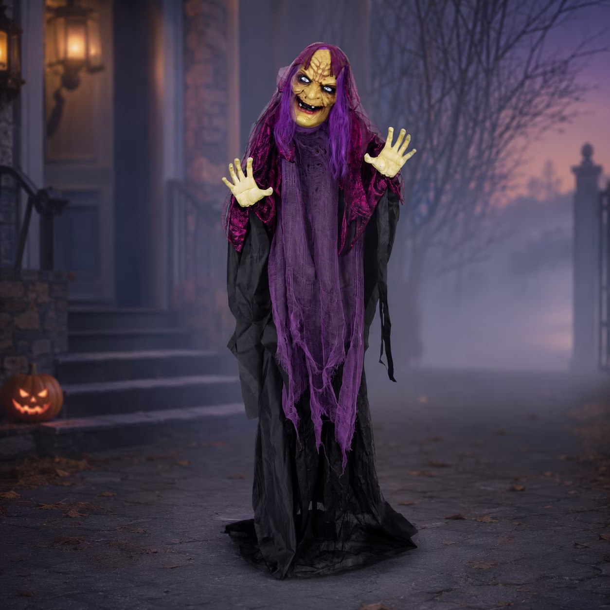 Halloween 5Ft Witch Animated Light up Eyes Sound-Activated Spooky Scary Decor Halloween 5Ft Witch Animated Light up Eyes Sound-Activated Spooky Scary Decor