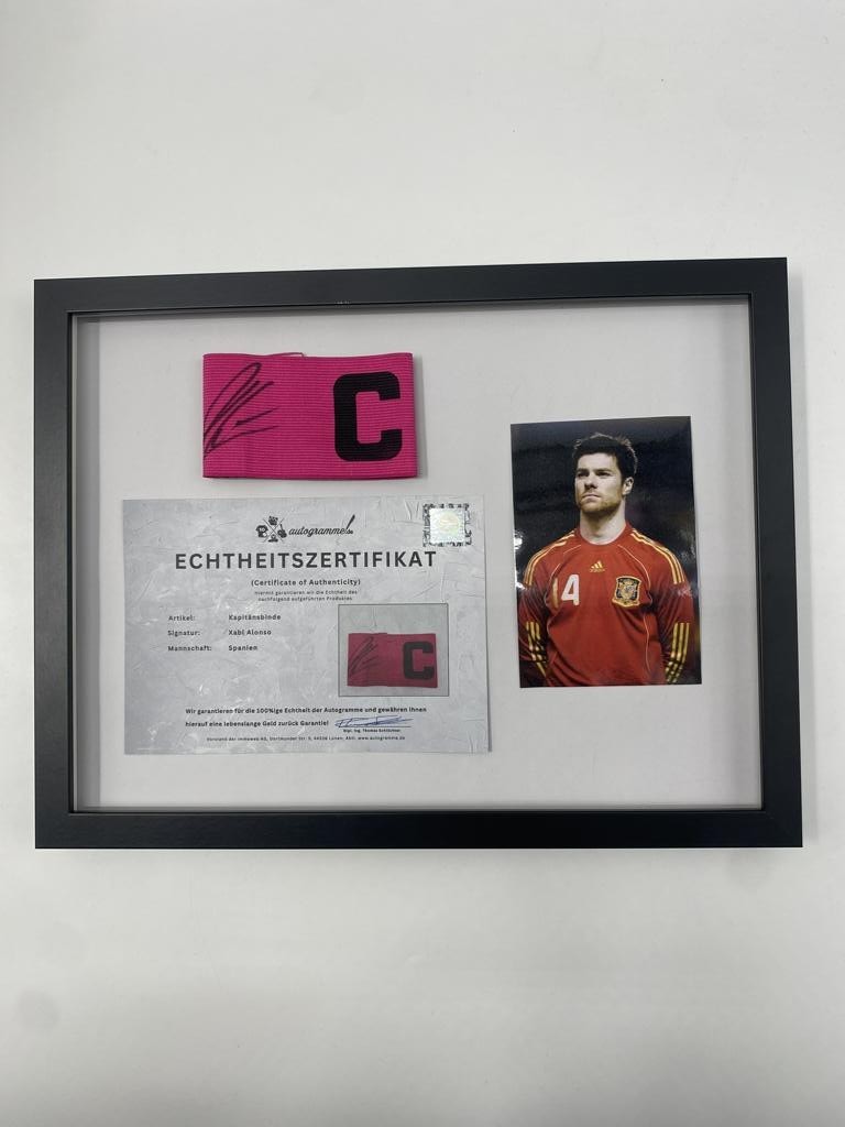 Captain\'s Armband Xabi Alonso Signed In Frame Spain Autograph COA