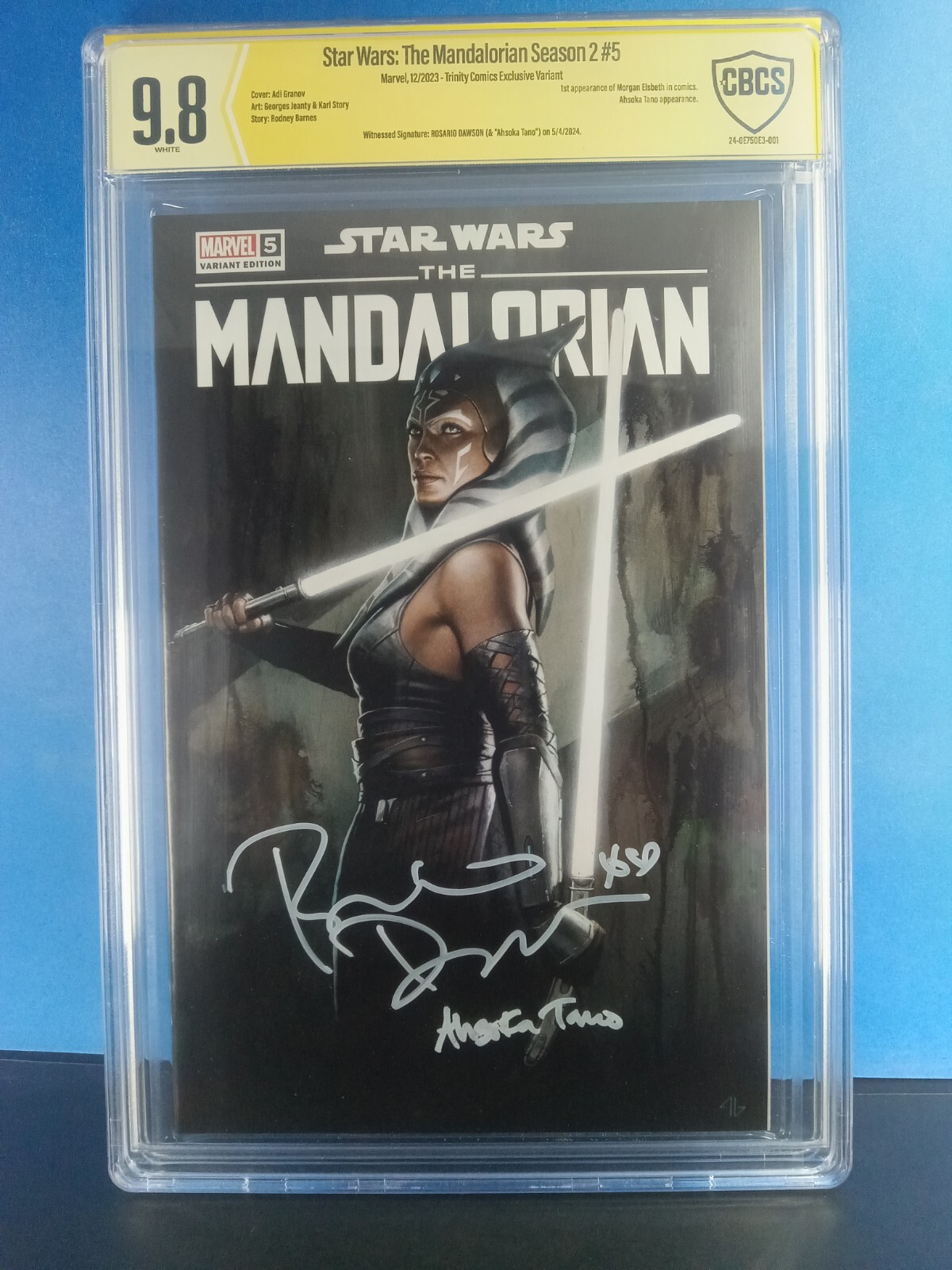Star Wars: The Mandalorian Season 2 #5 Signed Rosario Dawson W/Character Name...