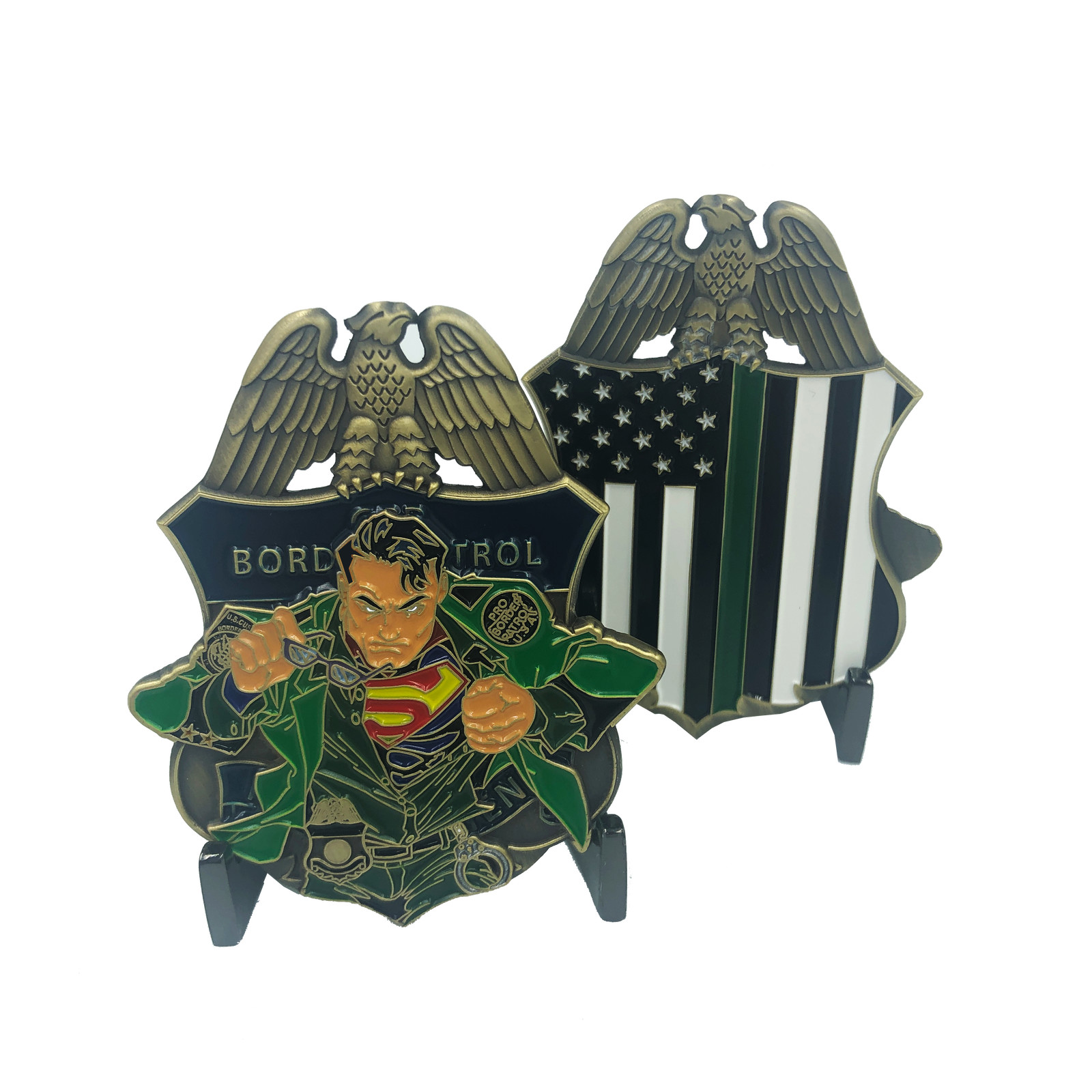 JJ-003 CBP Border Patrol Agent Thin Green Line Challenge Coin Man of Steel
