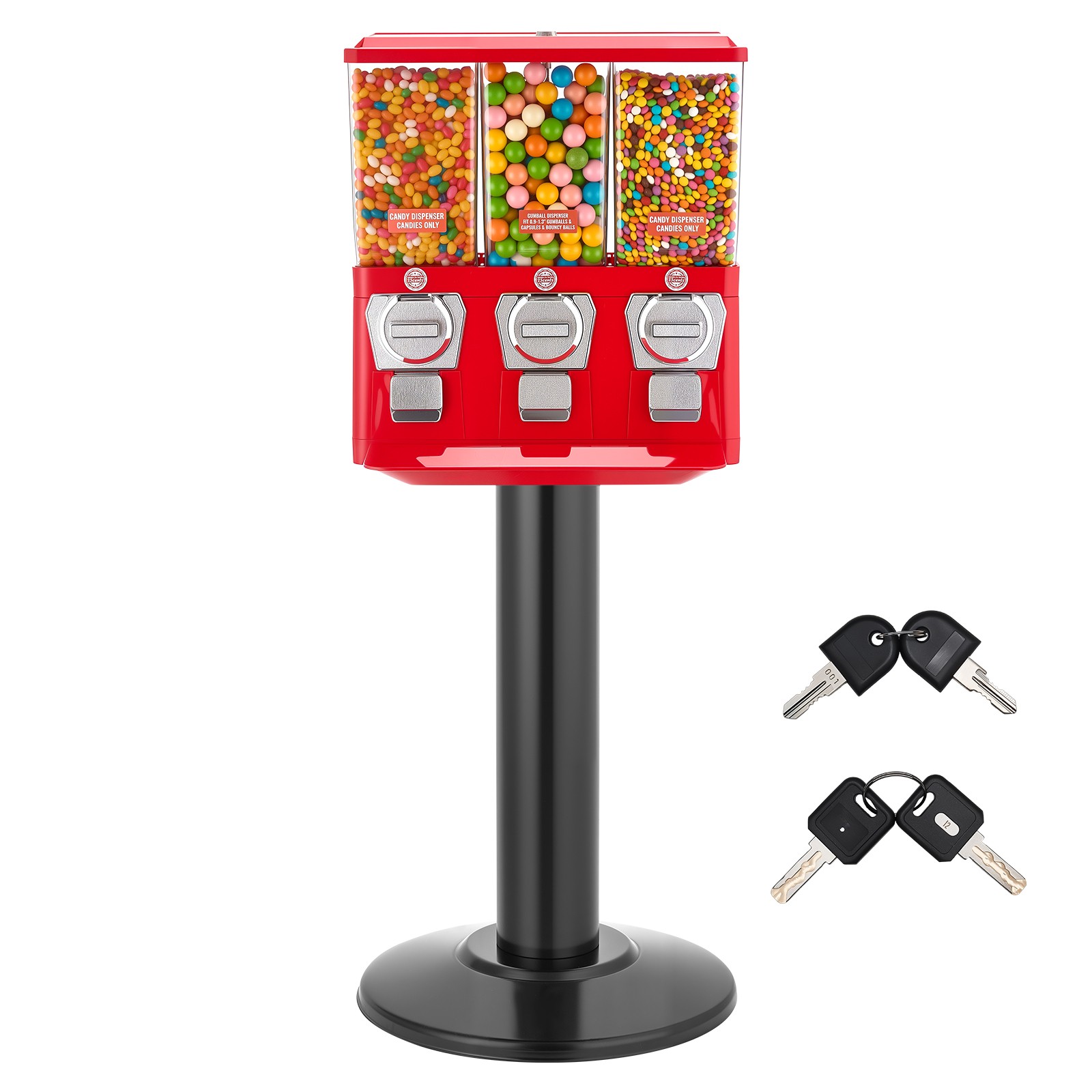 Uimoso Candy Vending Machine Triple Compartment Candy Vending Machine with Stand