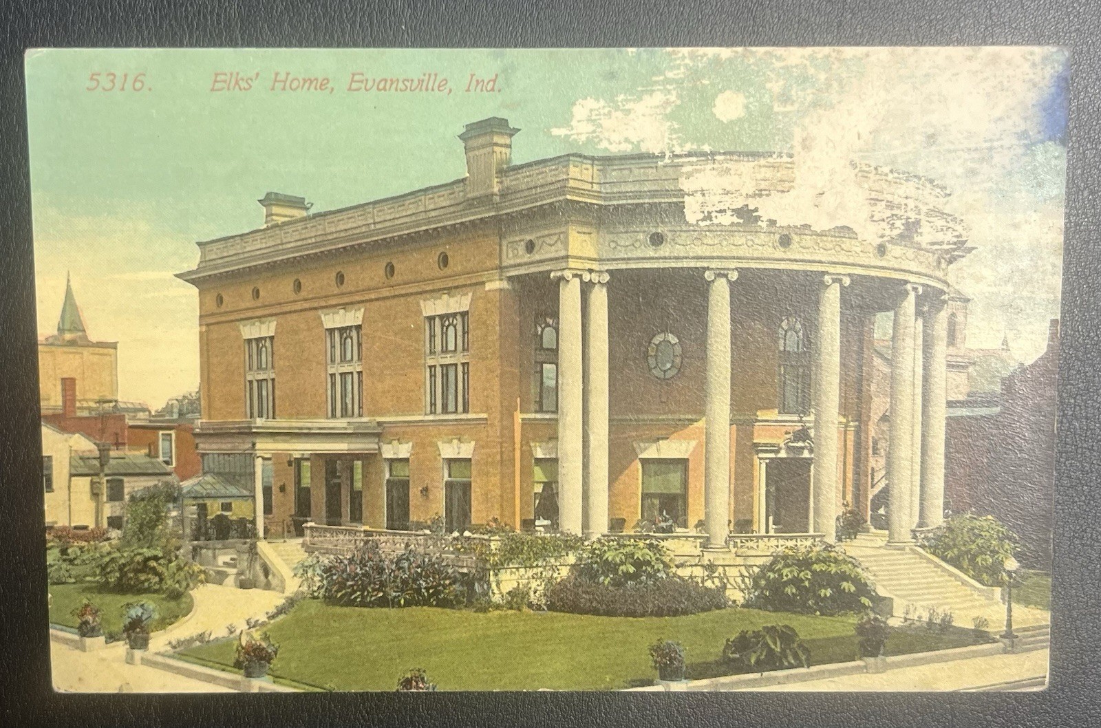 Elks' Home Evansville Indiana IN 5316 Vintage Postcard