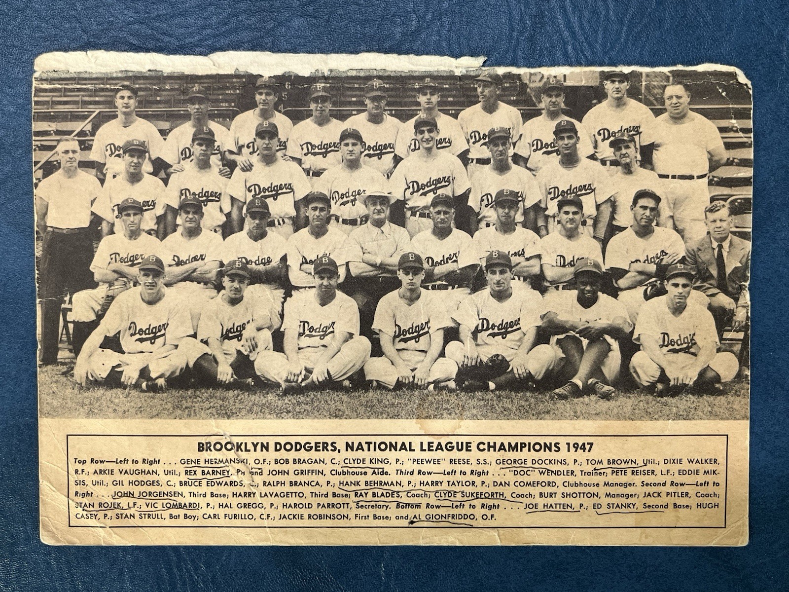 1947 Jackie Robinson Rookie Dodgers / Yankees Vintage Page 1948 Who’s Who Baseba