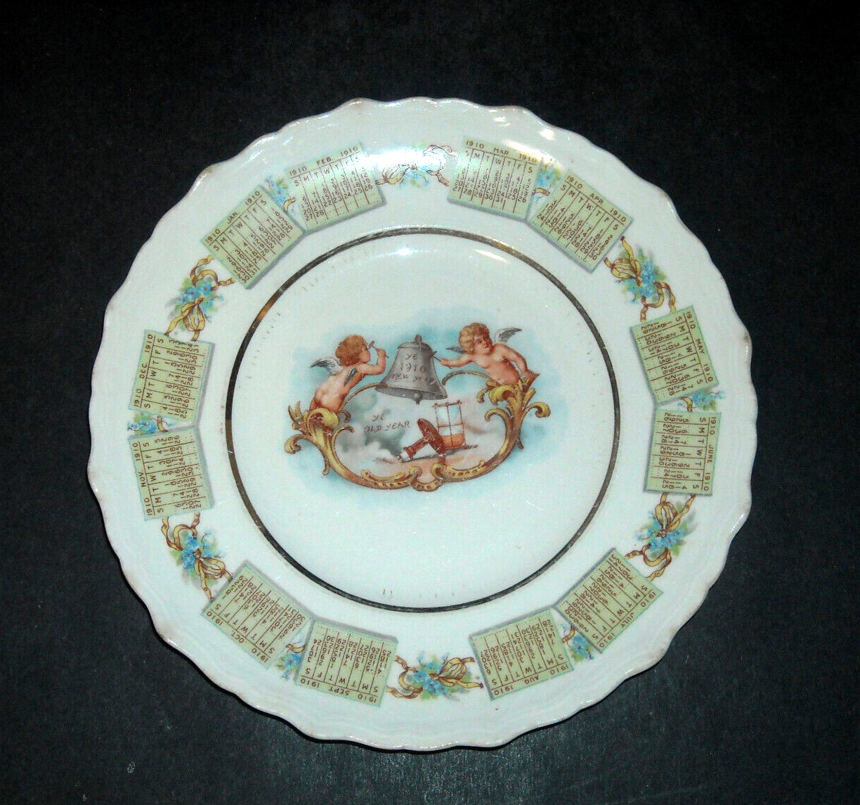 1910 Calendar Plate Cherubs