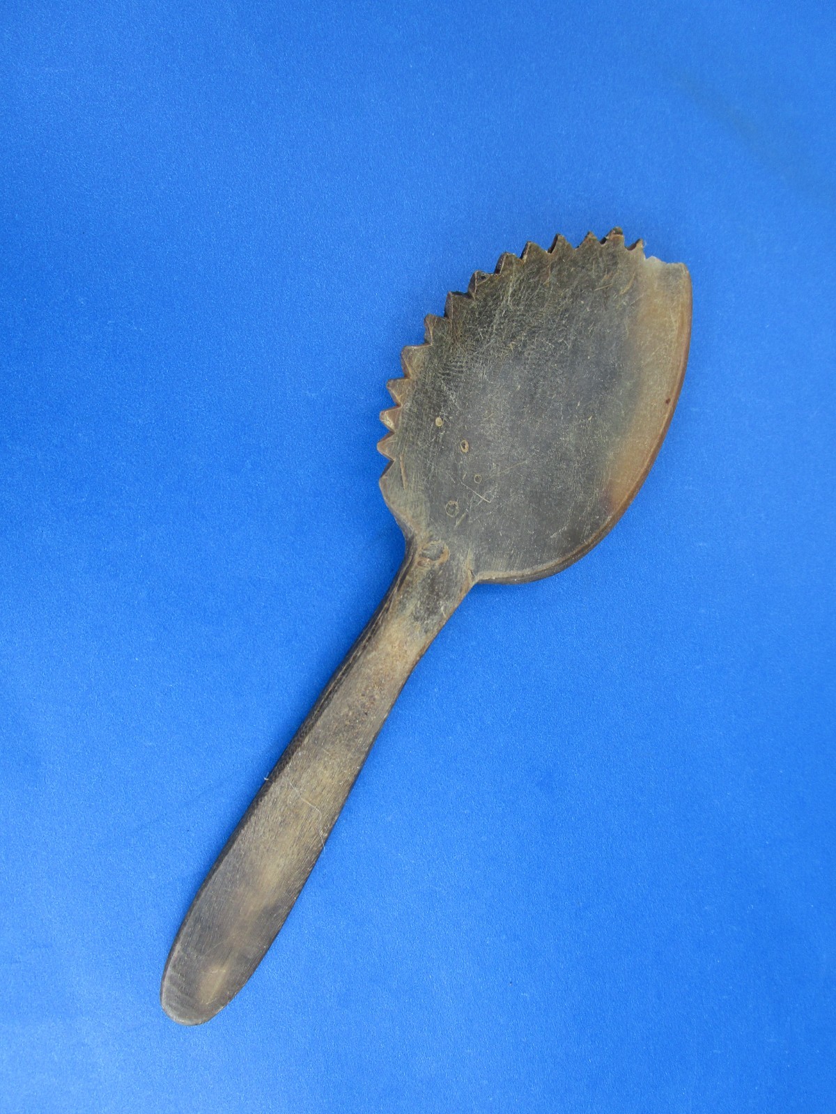 Antique Revolutionary War/Colonial Era Handmade Wooden Spoon w/ Serrated Edge