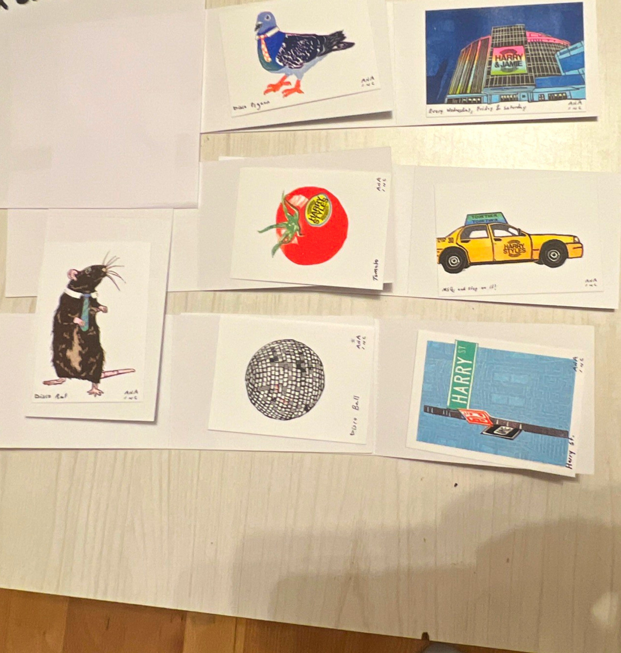 HARRY STYLES POP UP EXCLUSIVE PRINTS FULL SET 7/7 HARRY STYLES POP UP EXCLUSIVE PRINTS FULL SET 7/7