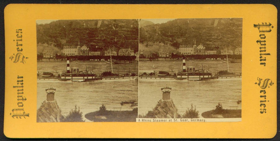 Rhine Steamer Victoria St Goar Germany stereoview 1890s