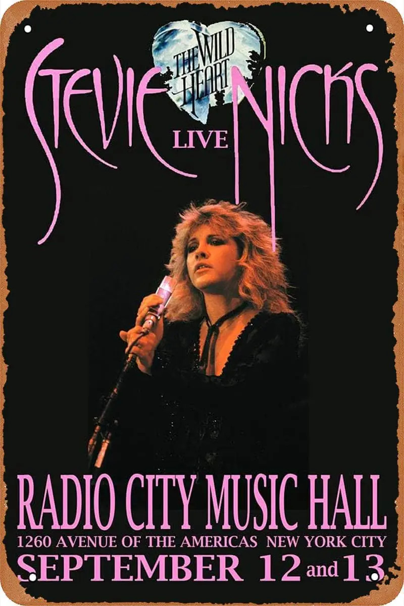 Stevie Nicks 1983 Concert Poster Look Tin Metal Signs Home Décor 8x12 