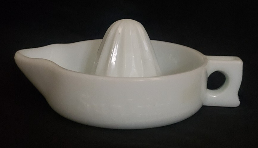 SUNKIST Milk Glass Reamer 8 1/4